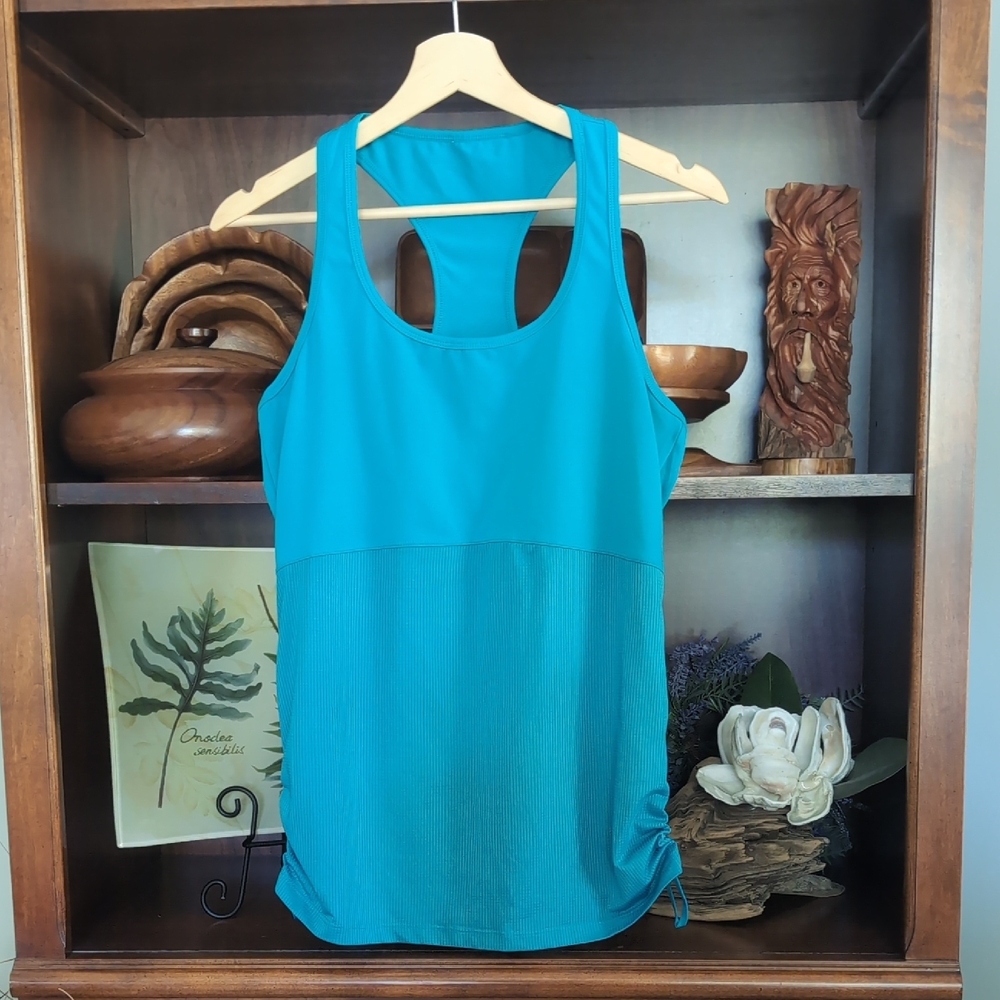 Fabletics Teal Racerback Tank Top - Picture 3 of 9